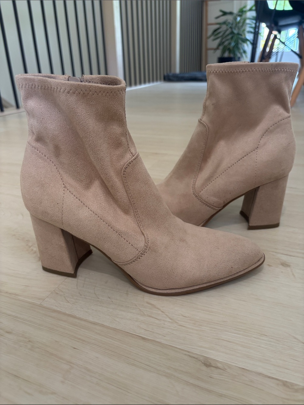 Marc Fisher Blush Suede-Look Ankle Boots